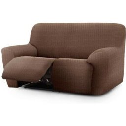 Eysa Funda de sofá relax extensible 2 plazas bielástica marrón 150 - 200 cm