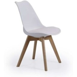 Home Heavenly Pack 4 sillas de polipiel y patas de haya color blanco