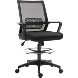 Maison Chic Silla de oficina de tela negra de 64x59x124 cm.