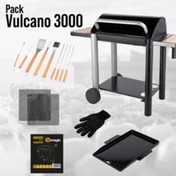 Somagic Paquete de barbacoa de carbón de hierro fundido negro y gris