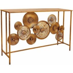 Wanderlust deco Recibidor-consola de metal dorado 120x40x80