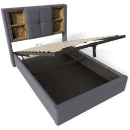 MODFU Cama infantil de algodón gris de 90 x 200 cm con cajón