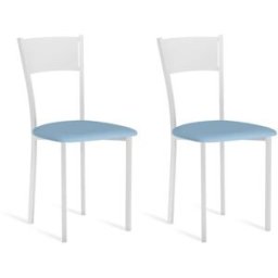 Portus Pack 2 sillas asiento azul estructura blanco