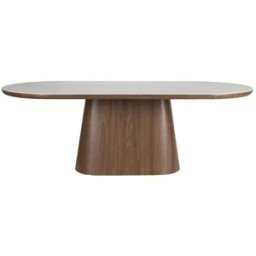 Mathi Design Mesa ovalada de comedor en nogal y mármol l200