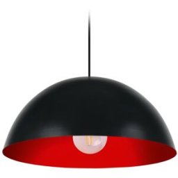 Tosel Lámpara colgante de metal negro y rojo