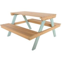 sweeek Mesa de picnic, conjunto de jardín infantil de madera de acacia para 4