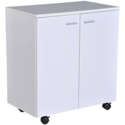 Homcom Mesa armario 60x35x65cm blanco