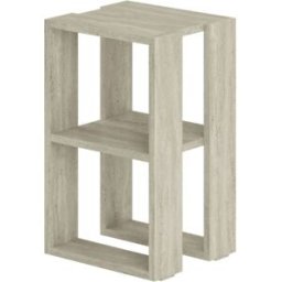 Calicosy Mesita de noche con 2 estantes, decoración travertino h55 cm
