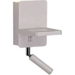 Cristalrecord Aplique pared sencillo blanco lector orientable y carga inalámbrica