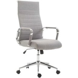 CLP Silla de oficina giratoria regulable en tela gris