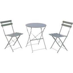 NIYLO Conjunto de mesa y sillas de acero verde 2 plazas