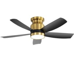 Urban Cocon Ventilador de techo led oro y negro, 107 cm, con mando