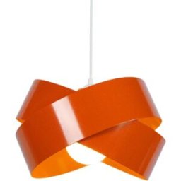 Tosel Suspensión pendel asimétrico metal blanco y pantalla naranja