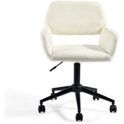 Urban Meuble Cómoda y elegante silla de oficina beige con reposabrazos