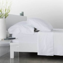 Cotton Artean Juego de sábanas satén algodón egipcio 300 blanco 280x260 Cama 200