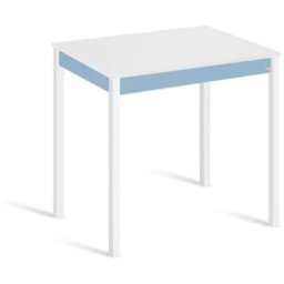 Portus Mesa de cocina alta fija 110x70 cm azul pata blanco