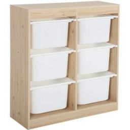 sweeek Estantería infantil con 6 cubos de almacenaje, natural