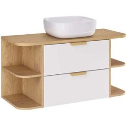 Petits meubles Oria mate 100cm lavabo individual paneles laminados blanco