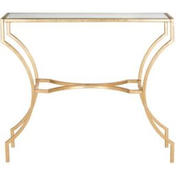 Safavieh Consola de hierro/cristal oro