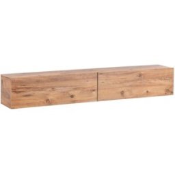 Beliani Mueble tv de pared marrón