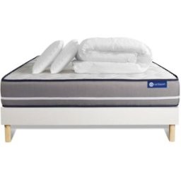 Actisom Pack colchón blanco látex y espuma viscoelástica 140 x 190
