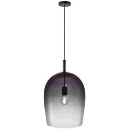 Nordlux Lámpara de techo vintage negro con pantalla de cristal fumé ø30