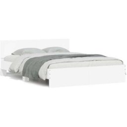 Maison Chic Cama matrimonial con cabecero madera blanco 140x200 cm