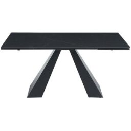 Unique Mesa de comedor cristal negro