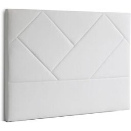 Home Heavenly Cabecero tapizado en polipiel blanca de diseño rayado 150 x 6 x 120 cm