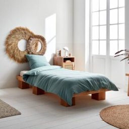 sweeek Ropa de cama de gasa y algodón verde