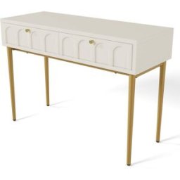 Urban Meuble Cómoda blanca y dorada con un diseño elegante.