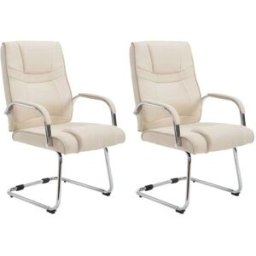 CLP Set de 2 sillas basculantes con asiento en Tela Crema