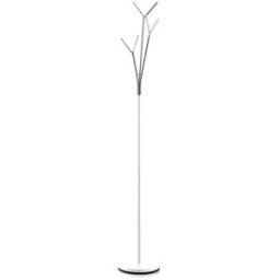 ORESTELUCHETTA Perchero metal blanco brillante y cromado, 175x30 cm