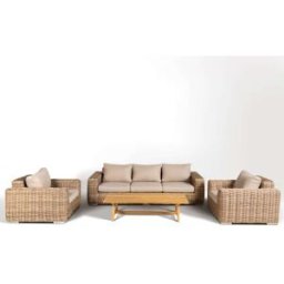 Kactus Republic Conjunto de jardín 5 piezas en Ratán Sintético beige