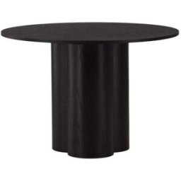 Venture Home Mesa de comedor redonda de madera para 4 personas - negro