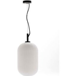 ELS BANYS Lámpara colgante Tosca cristal blanco mate E27 Ø25 cm
