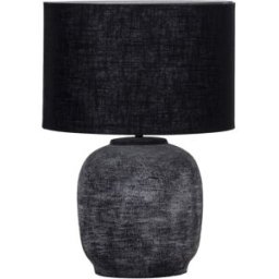 house doctor Lámpara de mesa en arcilla gris y negra