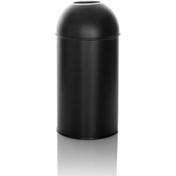 hjh OFFICE Cubo de basura de acero de 50 litros negro