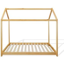 Mobili Rebecca Cama infantil forma de casa para colchón 80x160 en madera marrón