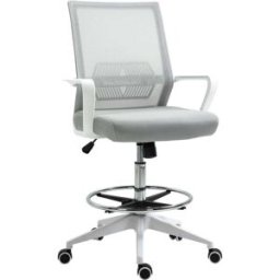 Maison Chic Silla de oficina de tela gris 64x59x124 cm