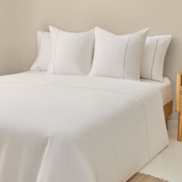 Textura Interiors Funda nórdica de algodón satén 800 hilos color blanco. Cama 150-160cm