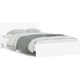 Maison Chic Cama matrimonial con cabecero madera blanco 135x190 cm