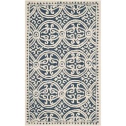 Safavieh Alfombra medallón de lana azul/blanco, 122 x 183 cm