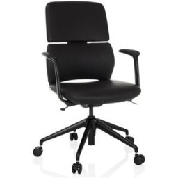 hjh OFFICE Silla de oficina profesional piel sintética negro