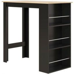 Homcom Mesa de bar 112x57x106 cm negro y natural