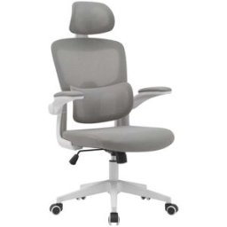 Home Heavenly Silla de oficina de tejido 3d en color gris 114-124 x 65 x 55 cm