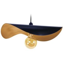Tosel Suspensión irregular metal negro pantalla azul y oro