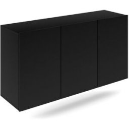 Petits meubles Bufé de pared 3 puertas paneles de aglomerado negro