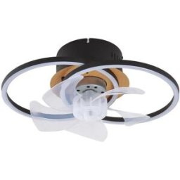Lindby Ventilador de techo con lámpara de aluminio negro
