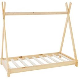 ML-Design Cama infantil tipi 70x140 cm color natural con anticaída y somier